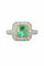 Bague 53 Bague Art déco - Platine et or jaune avec émeraude et diamants 58 Facettes 50367