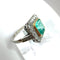 Bague 53 Bague Art déco - Platine et or jaune avec émeraude et diamants 58 Facettes 50367