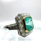Bague 53 Bague Art déco - Platine et or jaune avec émeraude et diamants 58 Facettes 50367