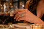 Bague 64 Bague fleur - Émeraude colombienne et diamants en or 585 58 Facettes 50210