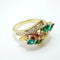 Bague 53 Bague en or jaune 750 sertie de diamants et émeraudes 58 Facettes 50373