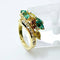 Bague 53 Bague en or jaune 750 sertie de diamants et émeraudes 58 Facettes 50373