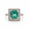 Bague 57 Bague en or blanc 750 avec émeraude 2,64 ct et diamants 58 Facettes 50377