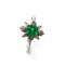 Bague 52 Bague en or blanc 18 carats avec émeraude et diamants 58 Facettes 50376