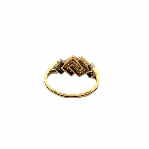 Bague 54 Bague géométrique Art déco en or jaune 18 carats et diamants 58 Facettes 50388