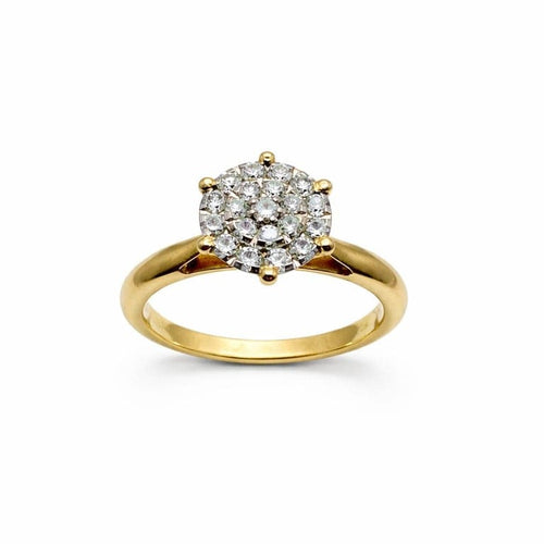 Bague 57 Bague rosette en or jaune 18 carats et diamants 58 Facettes 50390