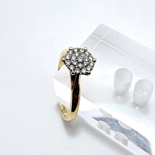 Bague 57 Bague rosette en or jaune 18 carats et diamants 58 Facettes 50390
