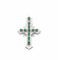 Pendentif Pendentif croix - Émeraudes colombiennes taille carrée en or 18k 58 Facettes 50400