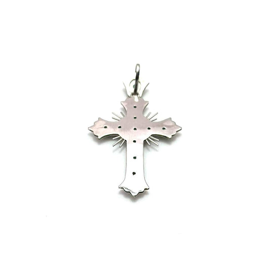 Pendentif Pendentif croix - Émeraudes colombiennes taille carrée en or 18k 58 Facettes 50400