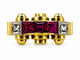 Bague 56 Bague Art déco chevalière en or jaune 18 carats, diamants et rubis 58 Facettes 50405