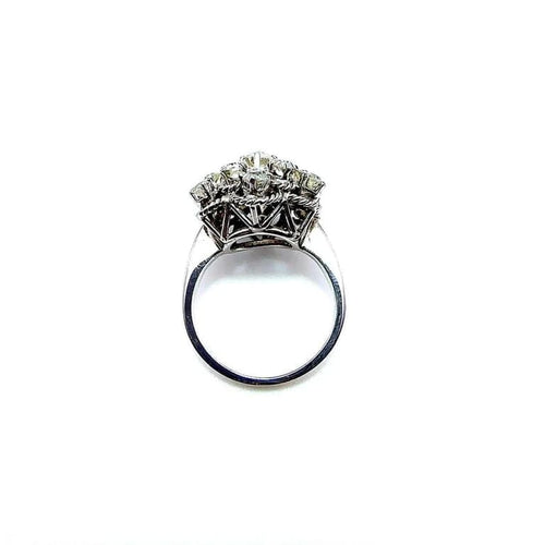 Bague 53 Bague rosette vintage en or blanc 750 et diamants 58 Facettes 50409