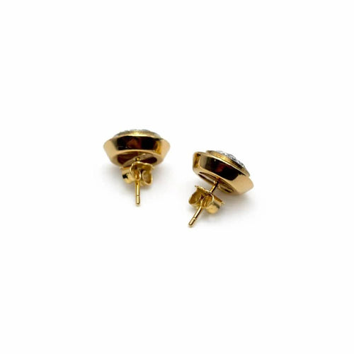 Boucles d'oreilles Boucles d'oreilles puces rosette en or jaune 750 et diamants 0,60 ct 58 Facettes 50410
