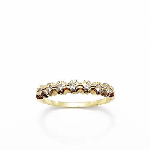 Bague 57 Bague alliance ondulée en or jaune 750 sertie de diamants 58 Facettes 50411