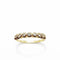 Bague 57 Bague alliance ondulée en or jaune 750 sertie de diamants 58 Facettes 50411