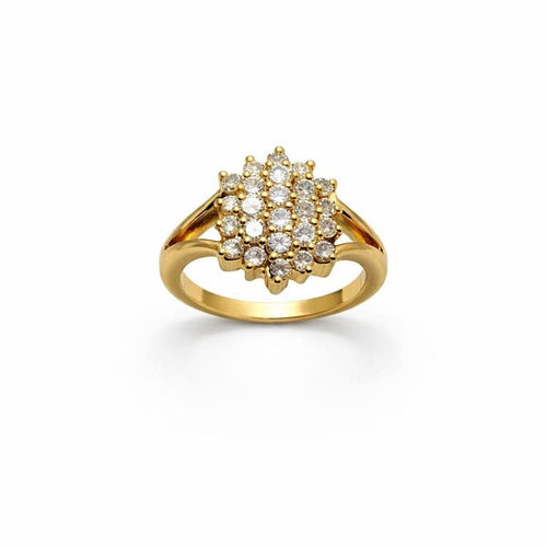 Bague 52 Bague motif floral en or jaune 18 carats et diamants 58 Facettes 50413