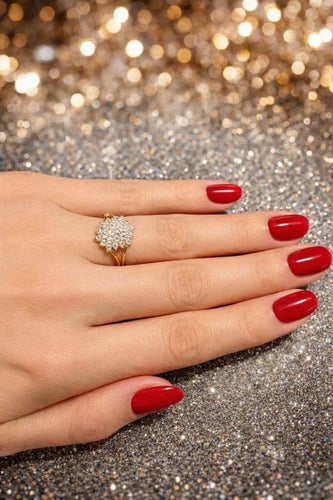 Bague 52 Bague motif floral en or jaune 18 carats et diamants 58 Facettes 50413