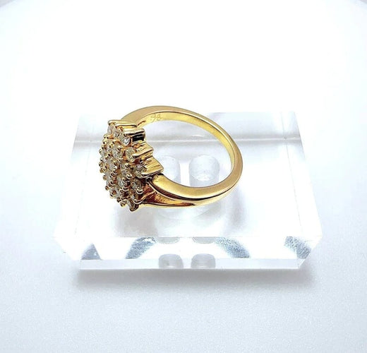 Bague 52 Bague motif floral en or jaune 18 carats et diamants 58 Facettes 50413