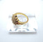 Bague 52 Bague motif floral en or jaune 18 carats et diamants 58 Facettes 50413