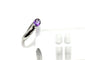 Bague 56 Bague en or blanc 750 avec améthyste naturelle ovale 58 Facettes 50416
