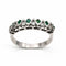 Bague 56.5 Bague en or blanc en zigzag avec émeraudes et diamants 58 Facettes 50163