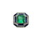 Bague 57 Bague Art déco en or blanc 18 carats, émeraude, saphirs et diamants 58 Facettes 50412