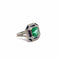 Bague 57 Bague Art déco en or blanc 18 carats, émeraude, saphirs et diamants 58 Facettes 50412