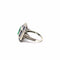 Bague 57 Bague Art déco en or blanc 18 carats, émeraude, saphirs et diamants 58 Facettes 50412