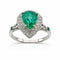 Bague 54 Bague Art déco en platine avec émeraude poire et diamants 58 Facettes 50159