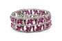 Bracelet Bracelet Art déco en or blanc 18 ct avec rubis et diamants 58 Facettes 50084