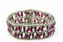Bracelet Bracelet Art déco en or blanc 18 ct avec rubis et diamants 58 Facettes 50084