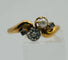 Bague 54 Bague Toi et Moi Art déco en or jaune, perle et diamants 58 Facettes 50118