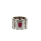 Bague 53 Bague - Rubis et diamants en or blanc 58 Facettes 50167