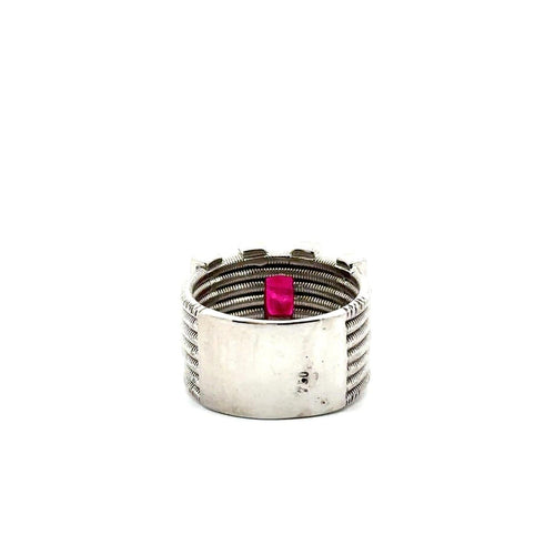 Bague 53 Bague - Rubis et diamants en or blanc 58 Facettes 50167