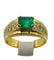 Bague 59 Bague en or jaune 750 avec émeraude et diamants 58 Facettes 50251
