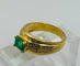 Bague 59 Bague en or jaune 750 avec émeraude et diamants 58 Facettes 50251