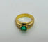 Bague 59 Bague en or jaune 750 avec émeraude et diamants 58 Facettes 50251