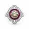 Bague 52 Bague Art déco en platine avec diamants et rubis 58 Facettes 50241