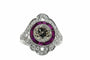 Bague 52 Bague Art déco en platine avec diamants et rubis 58 Facettes 50241