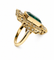Bague 54 Bague Art déco en or jaune 18k avec émeraude et diamants 58 Facettes 50252