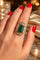 Bague 54 Bague Art déco en or jaune 18k avec émeraude et diamants 58 Facettes 50252