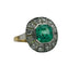 Bague 53 Bague Art déco en platine et or jaune 750, émeraude et diamants 58 Facettes 50246