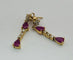 Boucles d'oreilles Boucles d'oreilles longues en or jaune 750 avec rubis et diamants 58 Facettes 50256