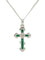 Pendentif Pendentif croix - Pendentif en or blanc 18 carats émeraudes et diamants 58 Facettes 50240