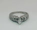 Bague 53 Bague en or blanc 14K avec diamant taille marquise et diamants 58 Facettes 50207