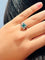 Bague 57 Bague halo en or 14 carats avec émeraude et diamants 58 Facettes 50267