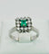 Bague 57 Bague halo en or 14 carats avec émeraude et diamants 58 Facettes 50267