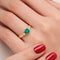 Bague 50 Bague vintage en or jaune 18 carats avec émeraude et diamants 58 Facettes 50119