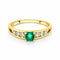 Bague 50 Bague vintage en or jaune 18 carats avec émeraude et diamants 58 Facettes 50119