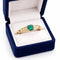 Bague 50 Bague vintage en or jaune 18 carats avec émeraude et diamants 58 Facettes 50119