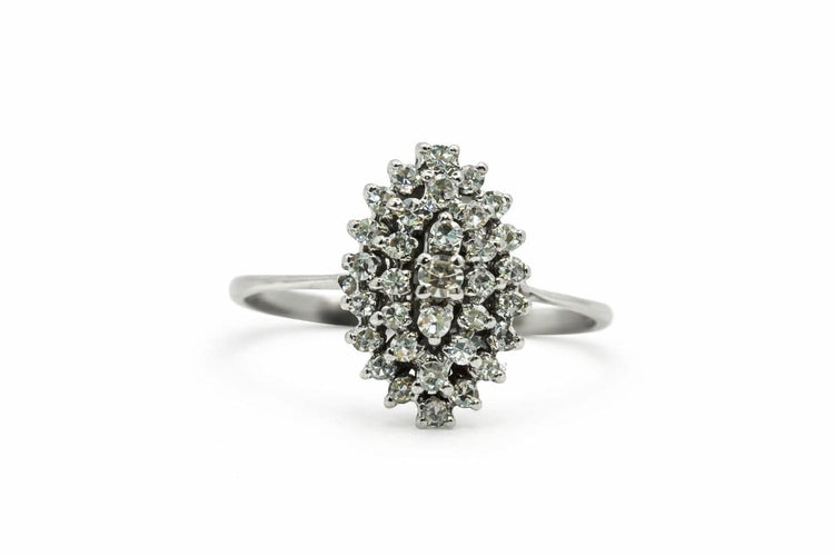 Bague Bague grappe de diamants en or blanc 18k 58 Facettes 50286